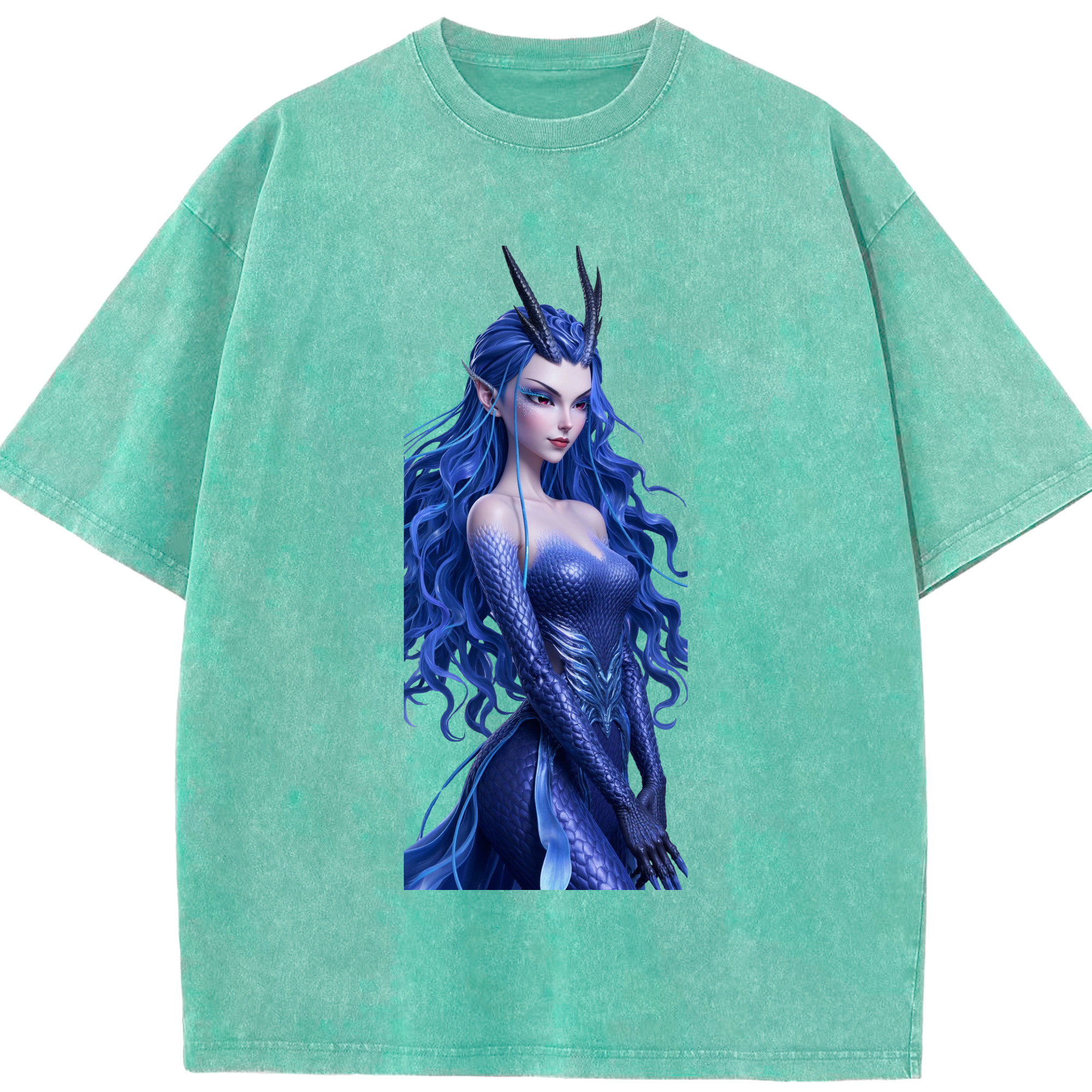 （画像用） Ne Zha 2 ナタ 魔童の大暴れ 綿100% ヴィンテージ風 半袖Tシャツ（フロントプリント）